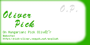 oliver pick business card